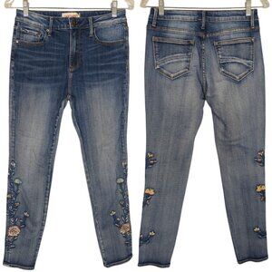 Driftwood Womens Jackie Jeans Size 27 Floral Embroidered High Rise‎ Bohemian